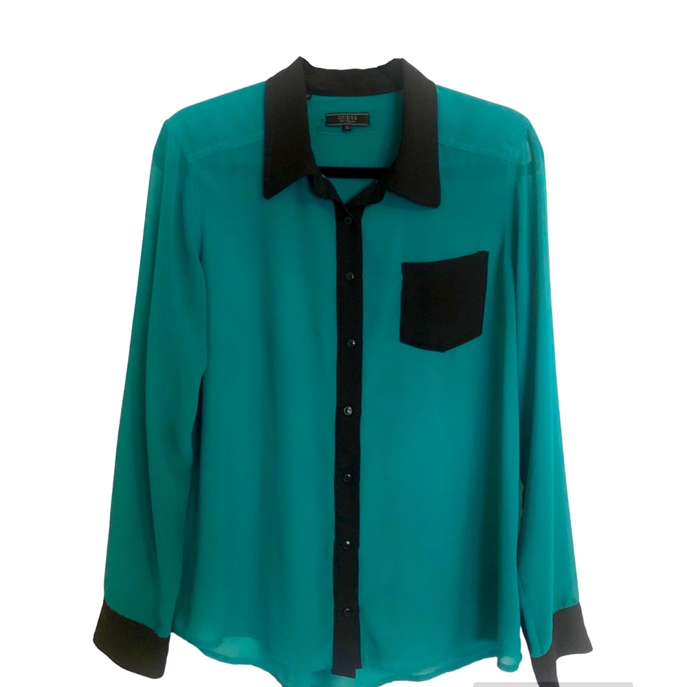 Guess | Emerald and Black Blouse